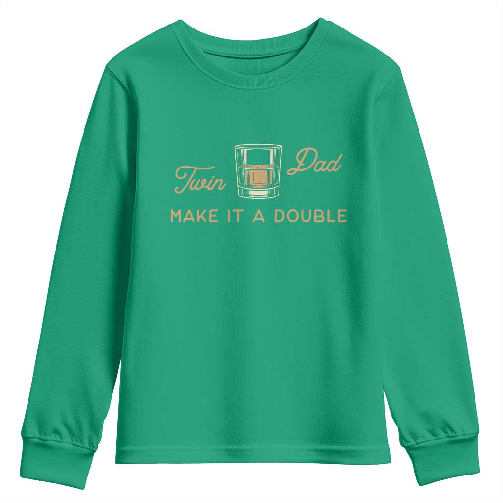Make It A Double Twin Dad Youth Sweatshirt Expecting Fathers Day Gift