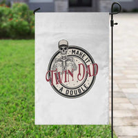 Funny Skeleton Twin Dad Make It A Double Garden Flag Expecting Fathers Day Gift