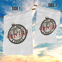 Funny Skeleton Twin Dad Make It A Double Garden Flag Expecting Fathers Day Gift
