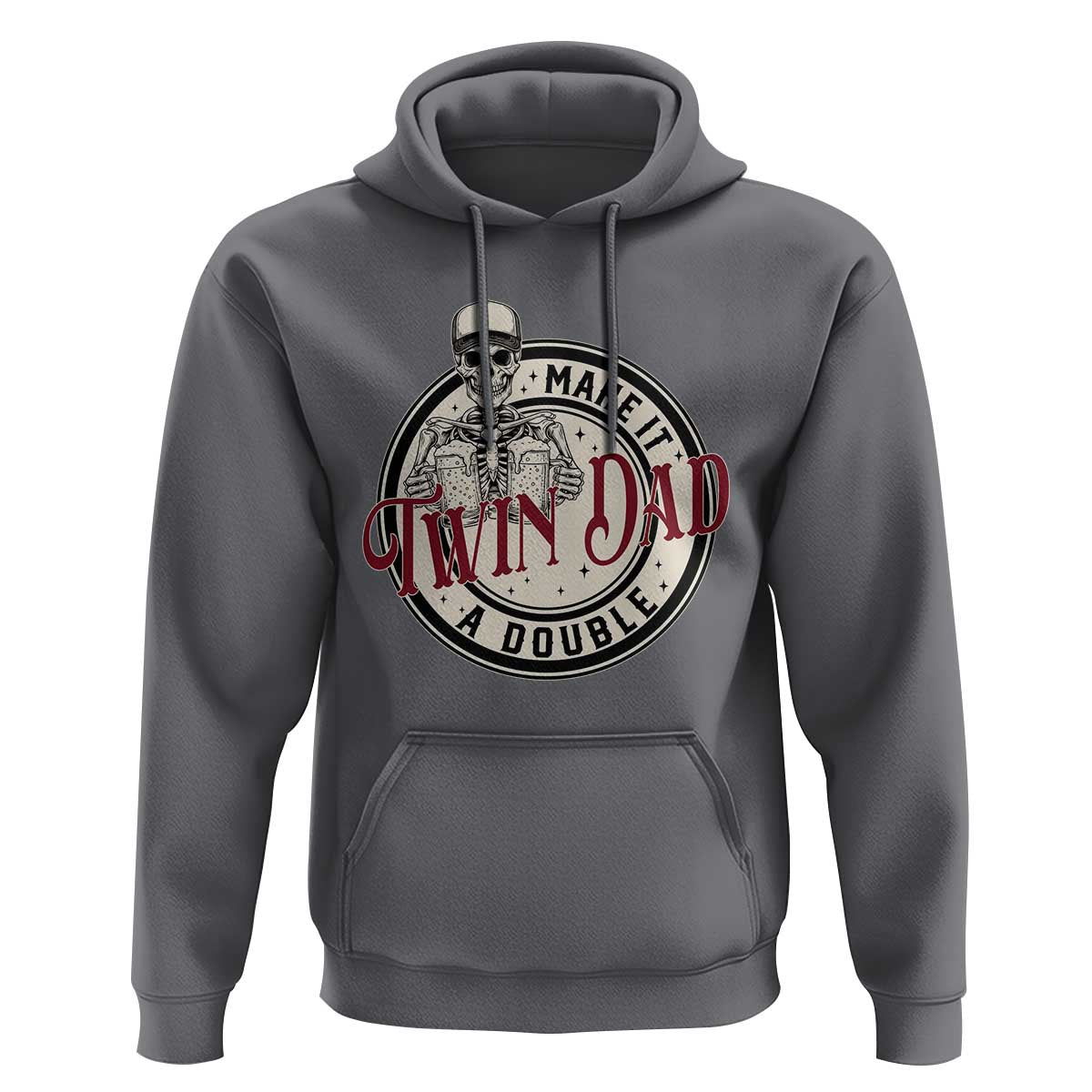 Funny Skeleton Twin Dad Make It A Double Hoodie Expecting Fathers Day Gift