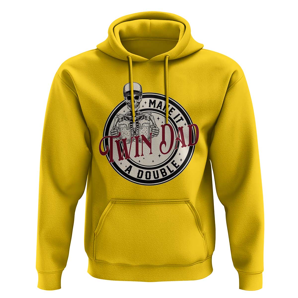 Funny Skeleton Twin Dad Make It A Double Hoodie Expecting Fathers Day Gift
