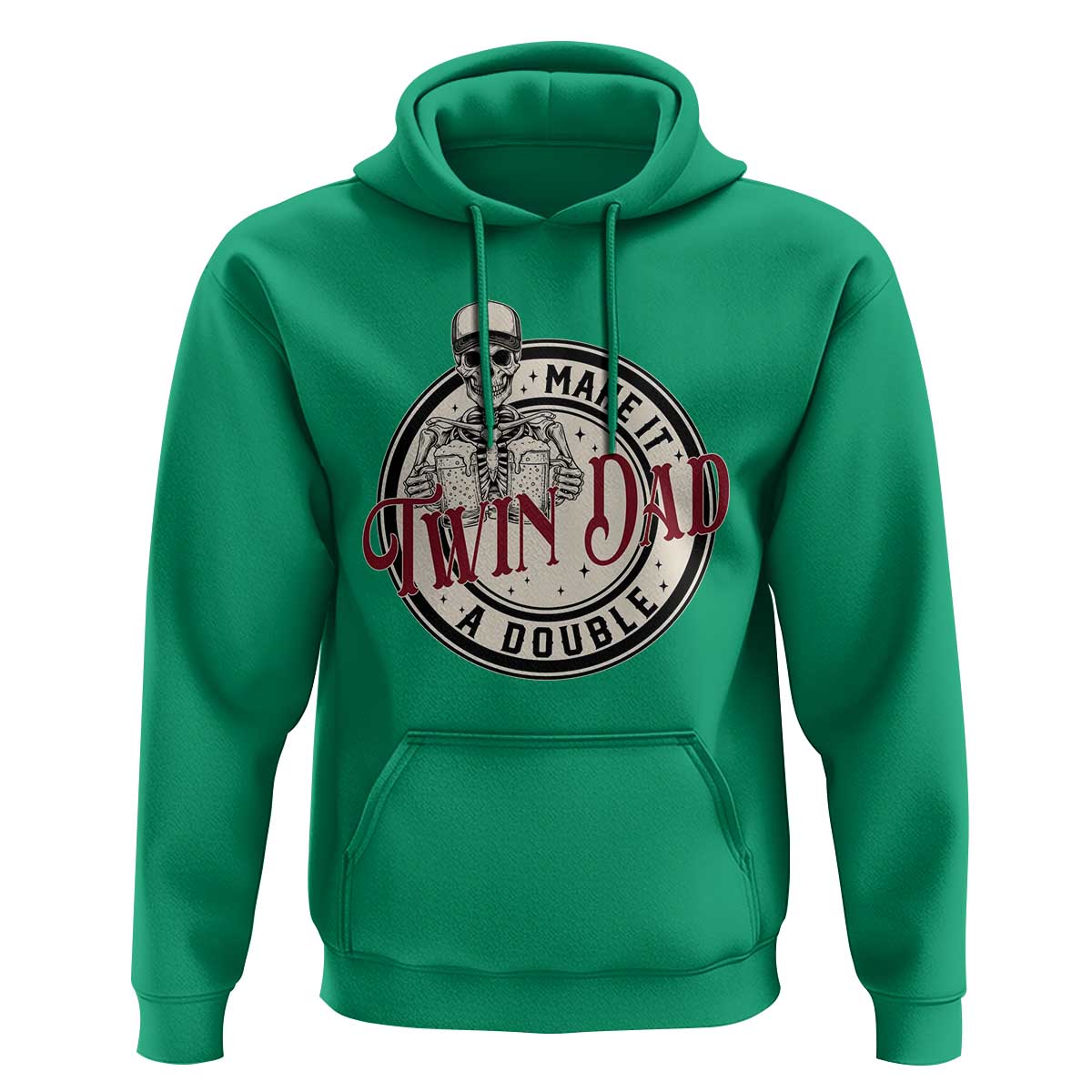 Funny Skeleton Twin Dad Make It A Double Hoodie Expecting Fathers Day Gift