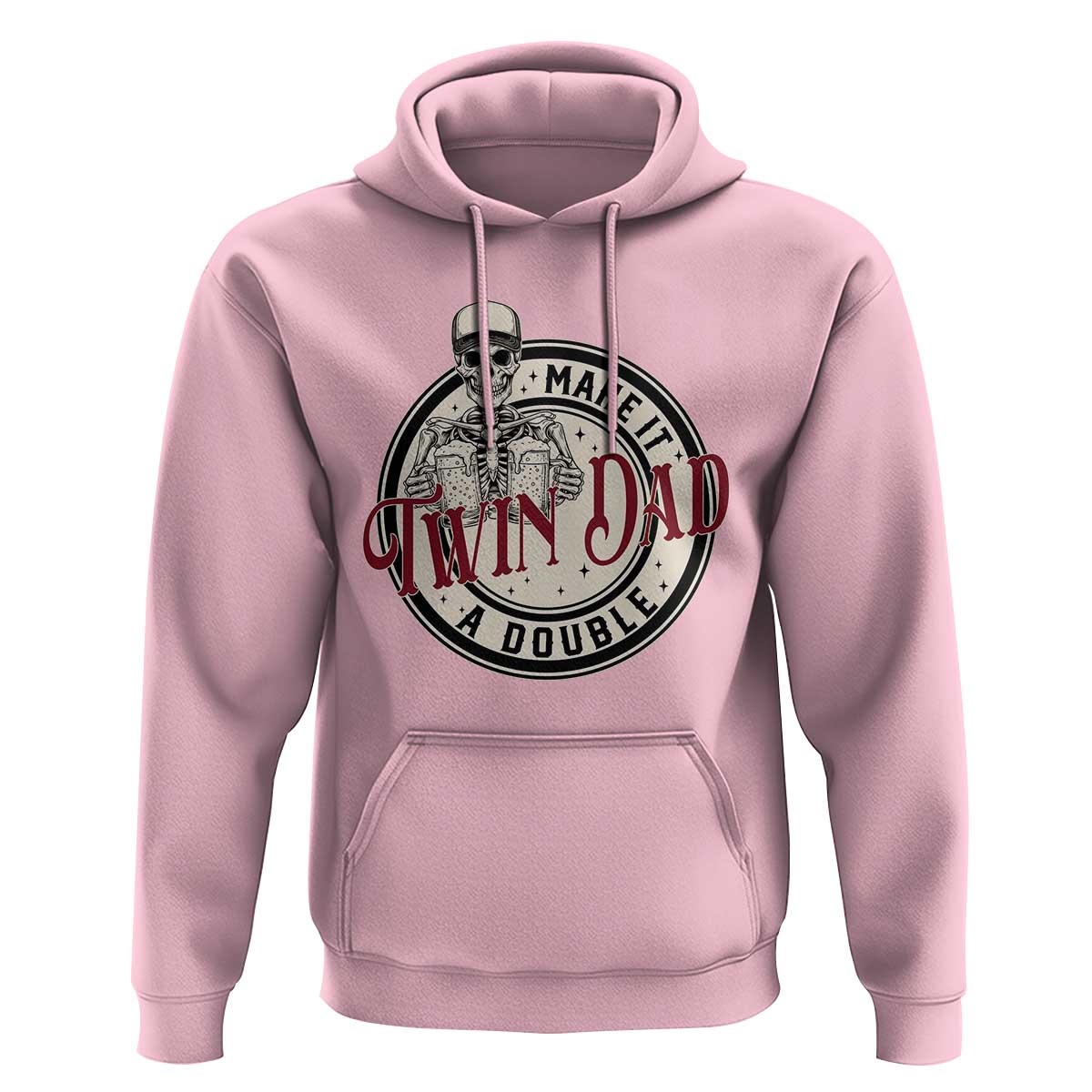 Funny Skeleton Twin Dad Make It A Double Hoodie Expecting Fathers Day Gift