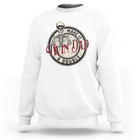 Funny Skeleton Twin Dad Make It A Double Sweatshirt Expecting Fathers Day Gift