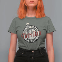 Funny Skeleton Twin Dad Make It A Double T Shirt For Women Expecting Fathers Day Gift
