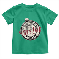 Funny Skeleton Twin Dad Make It A Double Toddler T Shirt Expecting Fathers Day Gift