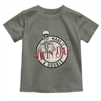 Funny Skeleton Twin Dad Make It A Double Toddler T Shirt Expecting Fathers Day Gift