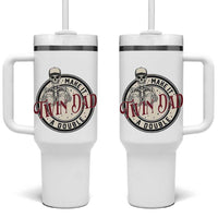 Funny Skeleton Twin Dad Make It A Double Tumbler With Handle Expecting Fathers Day Gift