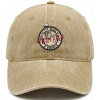 Funny Skeleton Twin Dad Make It A Double Washed Cotton Baseball Cap Expecting Fathers Day Gift