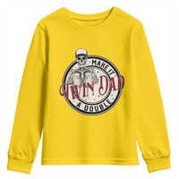 Funny Skeleton Twin Dad Make It A Double Youth Sweatshirt Expecting Fathers Day Gift