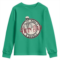 Funny Skeleton Twin Dad Make It A Double Youth Sweatshirt Expecting Fathers Day Gift