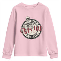 Funny Skeleton Twin Dad Make It A Double Youth Sweatshirt Expecting Fathers Day Gift