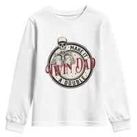 Funny Skeleton Twin Dad Make It A Double Youth Sweatshirt Expecting Fathers Day Gift