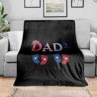 Patriotic Twin Dad American Flag Throw Blanket Father Of Twins USA Gift
