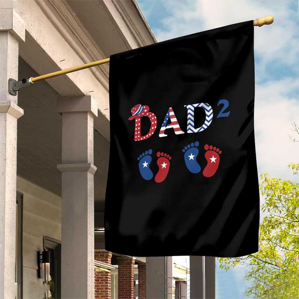Patriotic Twin Dad American Flag Garden Flag Father Of Twins USA Gift