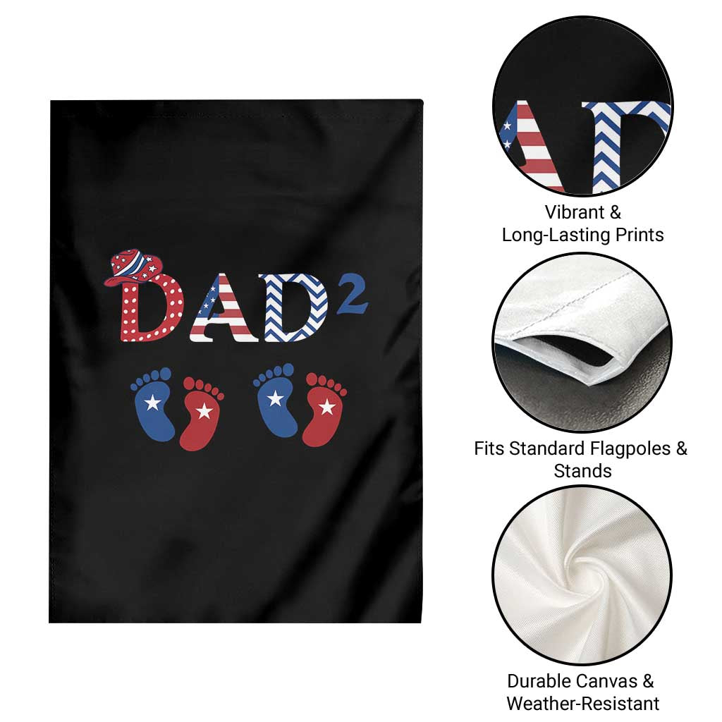 Patriotic Twin Dad American Flag Garden Flag Father Of Twins USA Gift