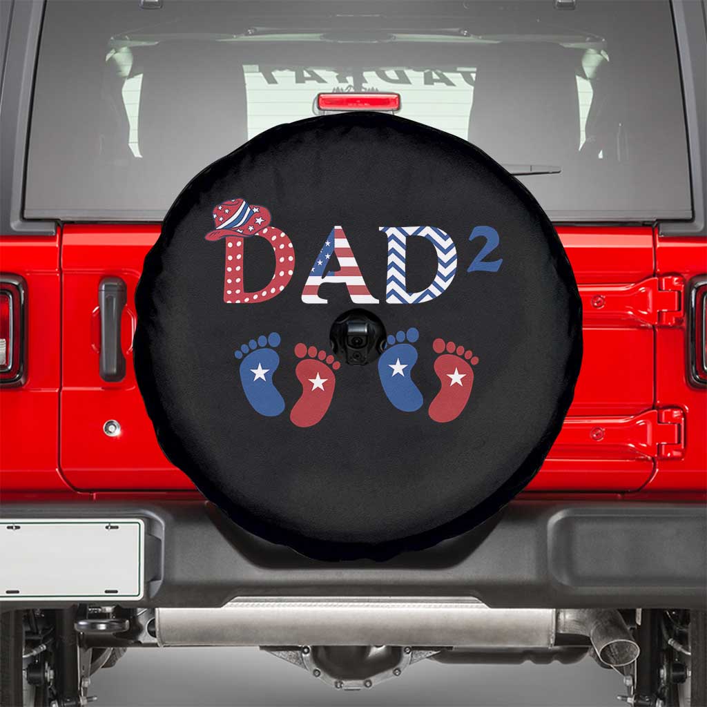 Patriotic Twin Dad American Flag Spare Tire Cover Father Of Twins USA Gift