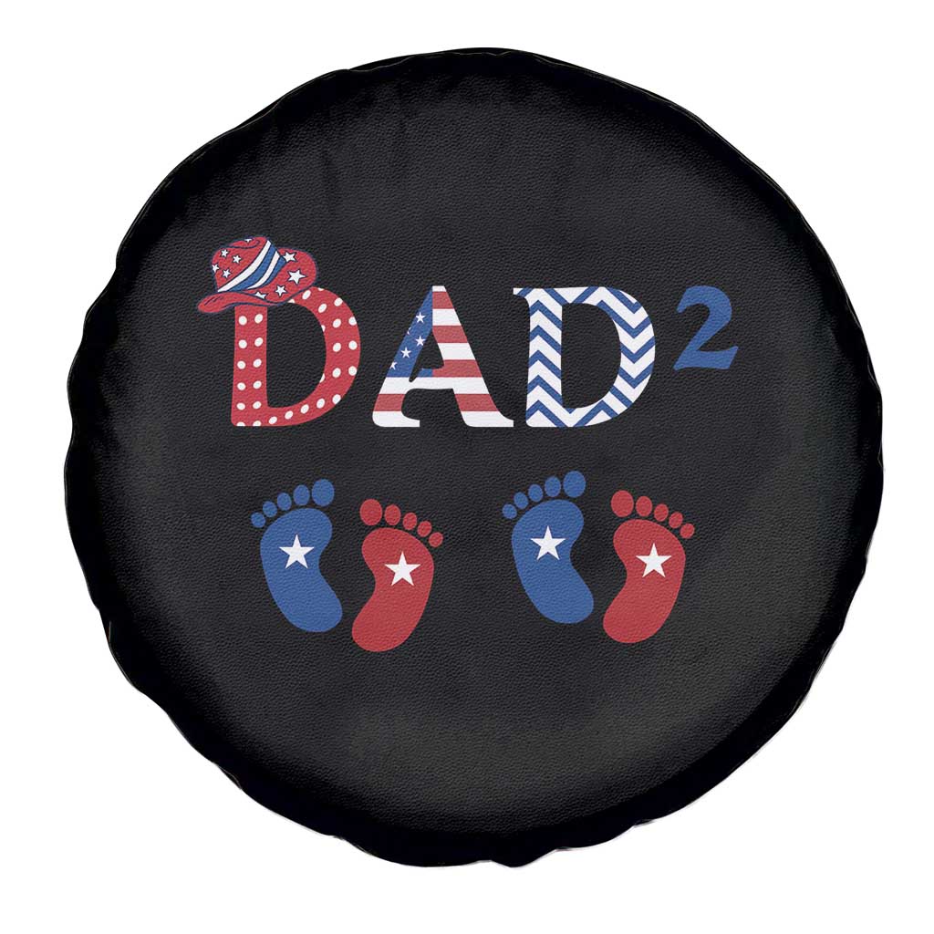 Patriotic Twin Dad American Flag Spare Tire Cover Father Of Twins USA Gift
