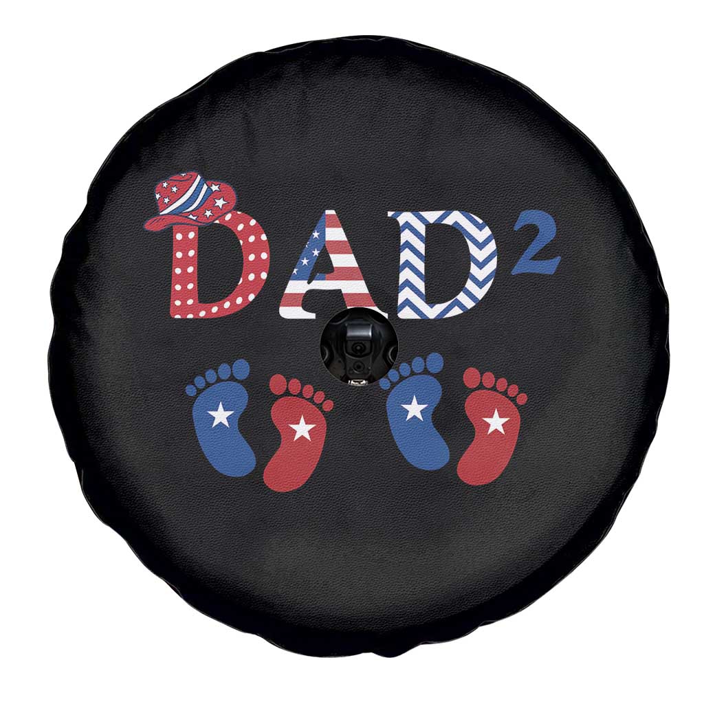 Patriotic Twin Dad American Flag Spare Tire Cover Father Of Twins USA Gift