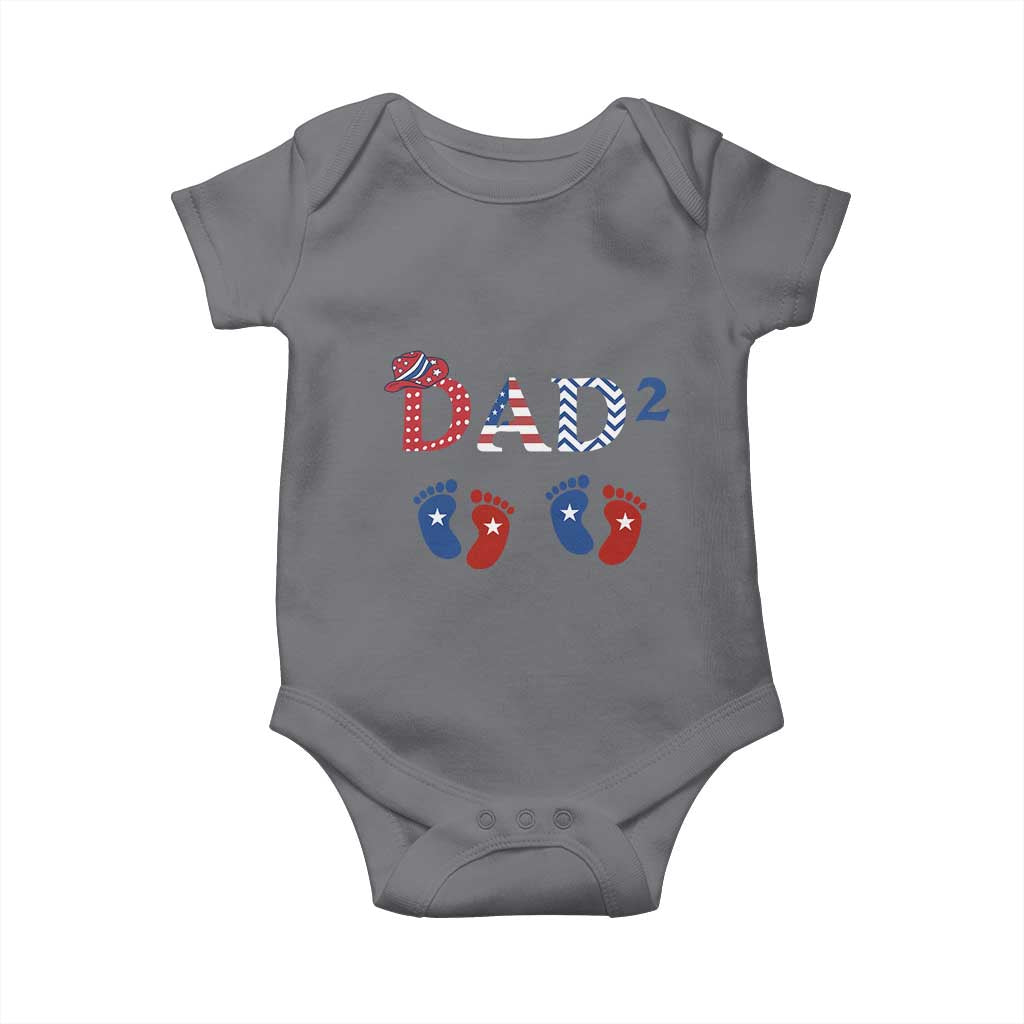 Patriotic Twin Dad American Flag Baby Onesie Father Of Twins USA Gift