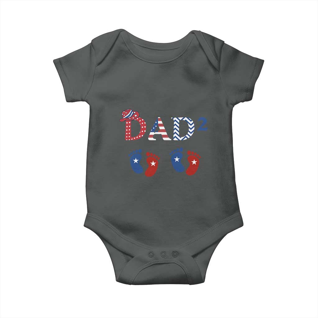 Patriotic Twin Dad American Flag Baby Onesie Father Of Twins USA Gift