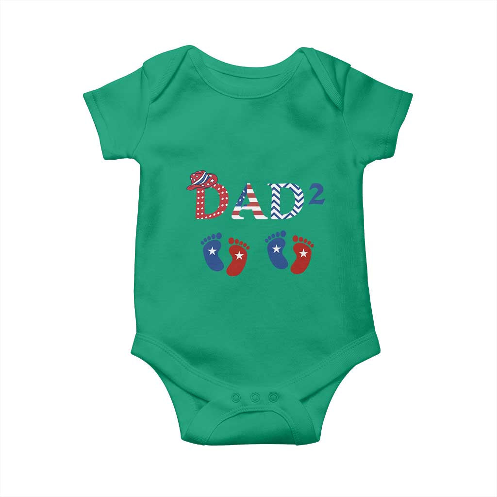 Patriotic Twin Dad American Flag Baby Onesie Father Of Twins USA Gift