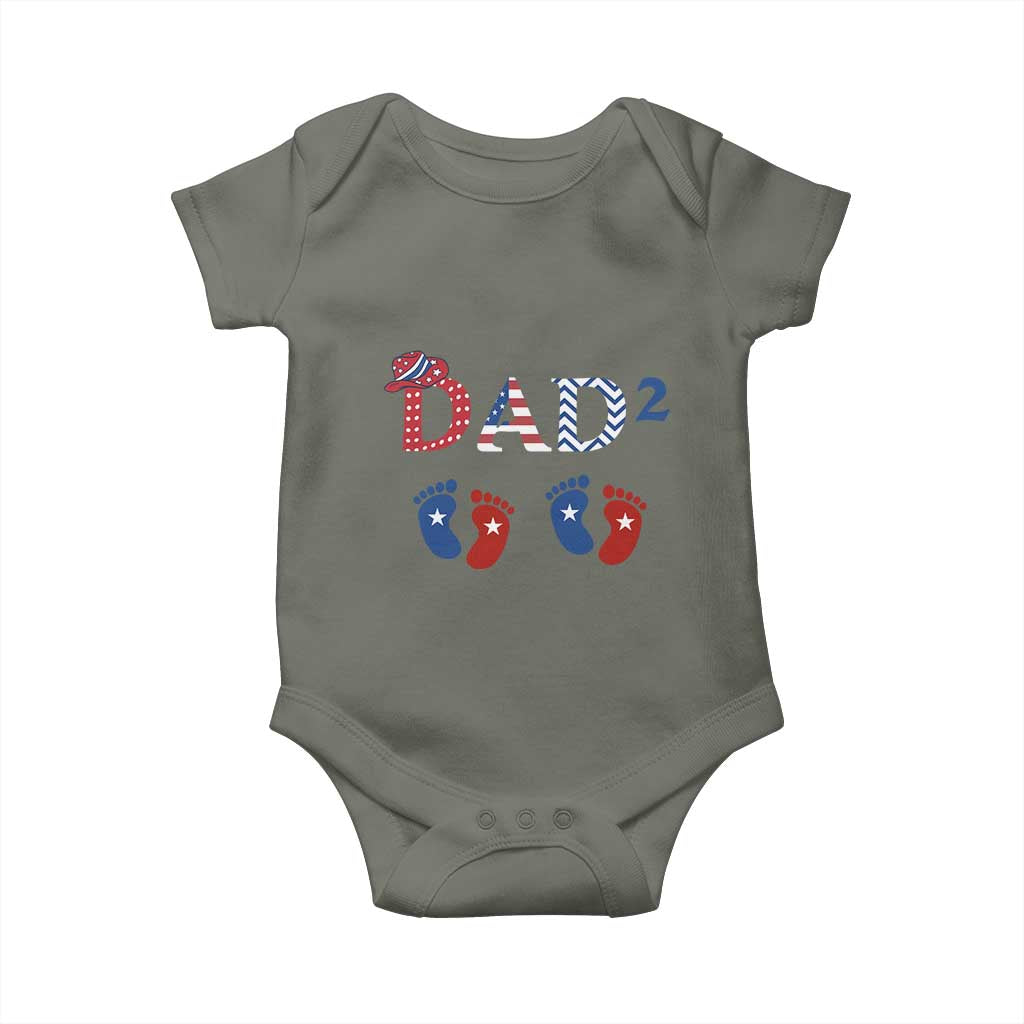 Patriotic Twin Dad American Flag Baby Onesie Father Of Twins USA Gift
