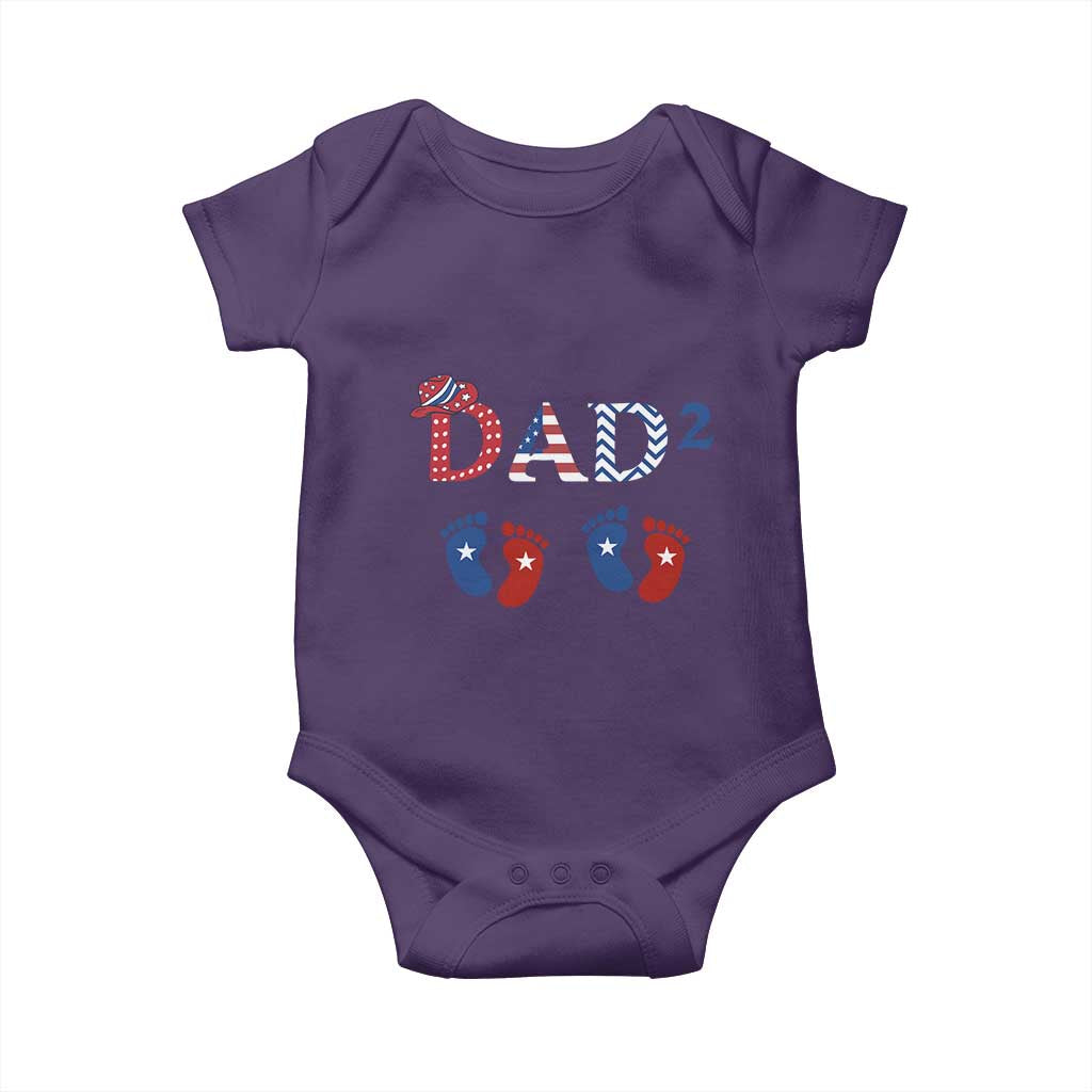 Patriotic Twin Dad American Flag Baby Onesie Father Of Twins USA Gift