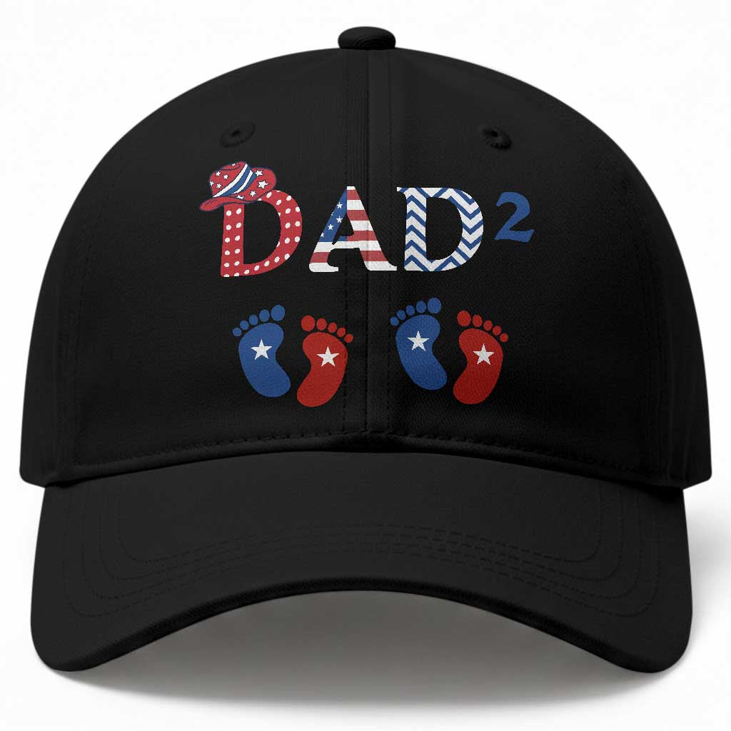 Patriotic Twin Dad American Flag Baseball Cap Father Of Twins USA Gift