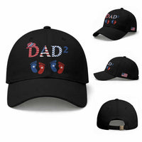 Patriotic Twin Dad American Flag Baseball Cap Father Of Twins USA Gift