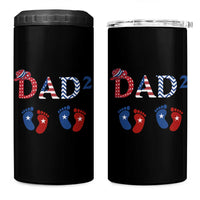 Patriotic Twin Dad American Flag 4 in 1 Can Cooler Tumbler Father Of Twins USA Gift