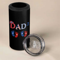 Patriotic Twin Dad American Flag 4 in 1 Can Cooler Tumbler Father Of Twins USA Gift