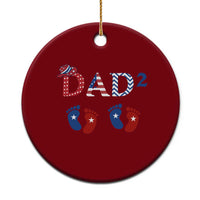 Patriotic Twin Dad American Flag Ceramic Ornament Father Of Twins USA Gift