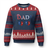 Patriotic Twin Dad American Flag Ugly Christmas Sweater Father Of Twins USA Gift