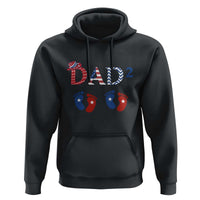 Patriotic Twin Dad American Flag Hoodie Father Of Twins USA Gift