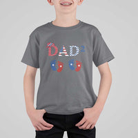 Patriotic Twin Dad American Flag T Shirt For Kid Father Of Twins USA Gift