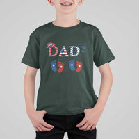 Patriotic Twin Dad American Flag T Shirt For Kid Father Of Twins USA Gift