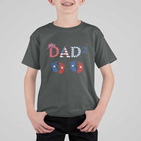 Patriotic Twin Dad American Flag T Shirt For Kid Father Of Twins USA Gift