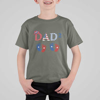 Patriotic Twin Dad American Flag T Shirt For Kid Father Of Twins USA Gift