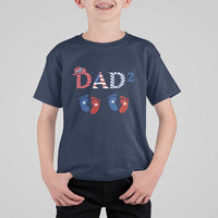Patriotic Twin Dad American Flag T Shirt For Kid Father Of Twins USA Gift