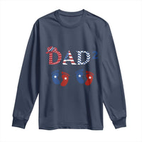 Patriotic Twin Dad American Flag Long Sleeve Shirt Father Of Twins USA Gift