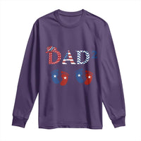 Patriotic Twin Dad American Flag Long Sleeve Shirt Father Of Twins USA Gift