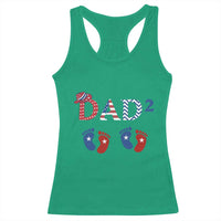 Patriotic Twin Dad American Flag Racerback Tank Top Father Of Twins USA Gift