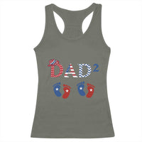 Patriotic Twin Dad American Flag Racerback Tank Top Father Of Twins USA Gift