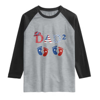 Patriotic Twin Dad American Flag Raglan Shirt Father Of Twins USA Gift