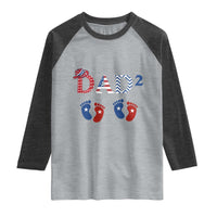 Patriotic Twin Dad American Flag Raglan Shirt Father Of Twins USA Gift