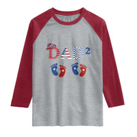 Patriotic Twin Dad American Flag Raglan Shirt Father Of Twins USA Gift