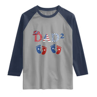 Patriotic Twin Dad American Flag Raglan Shirt Father Of Twins USA Gift