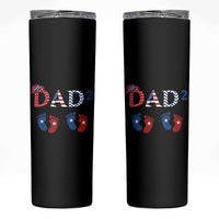 Patriotic Twin Dad American Flag Skinny Tumbler Father Of Twins USA Gift