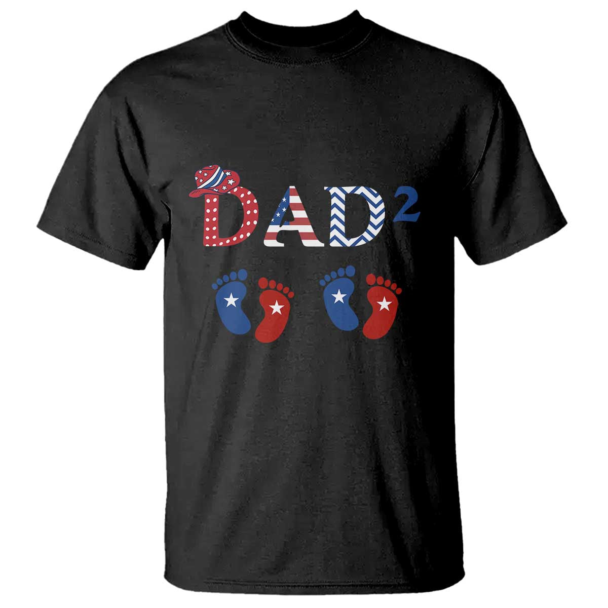 Patriotic Twin Dad American Flag T Shirt Father Of Twins USA Gift